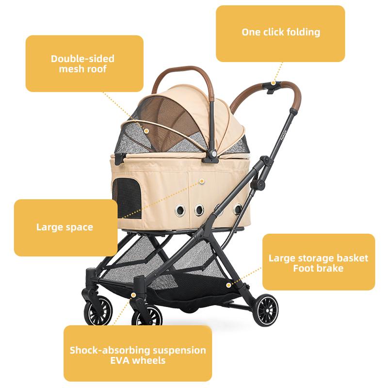 Factory Direct Sale Luxury 4 wheel pet stroller