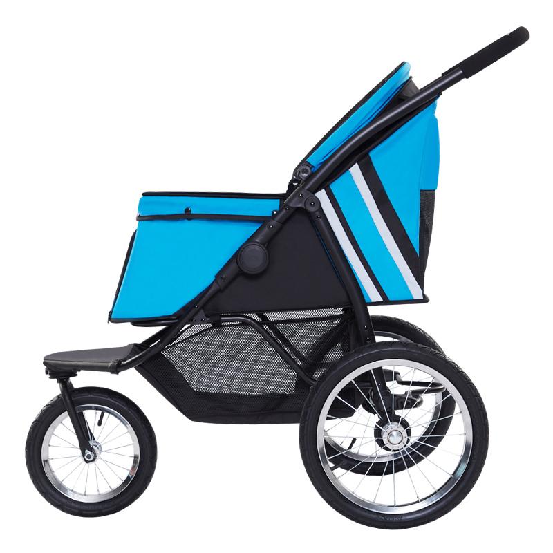 Pet Stroller Carrier Travel With Large Wheels