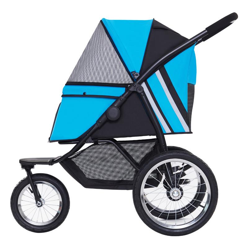 Pet Stroller Carrier Travel With Large Wheels