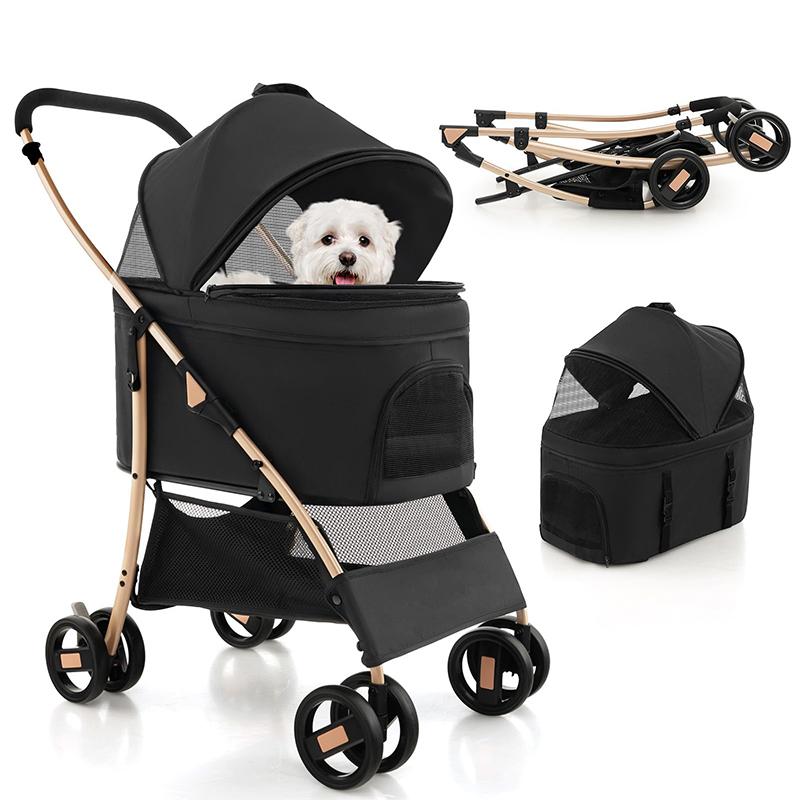 Dog Stroller Luxury 4 Wheels Pet