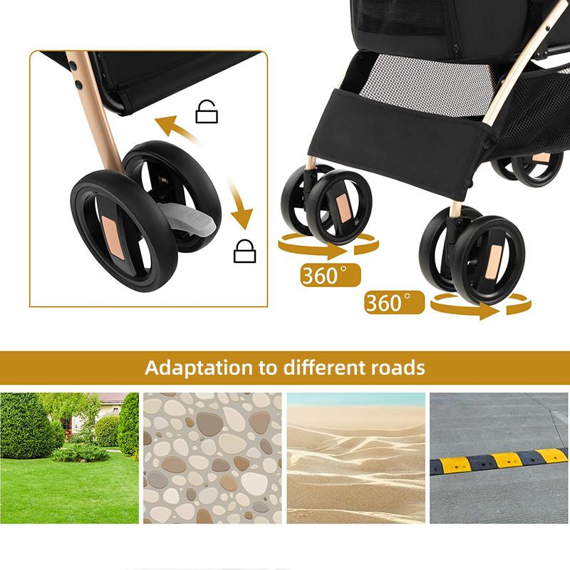 Dog Stroller Luxury 4 Wheels Pet