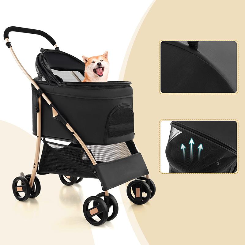 Dog Stroller Luxury 4 Wheels Pet