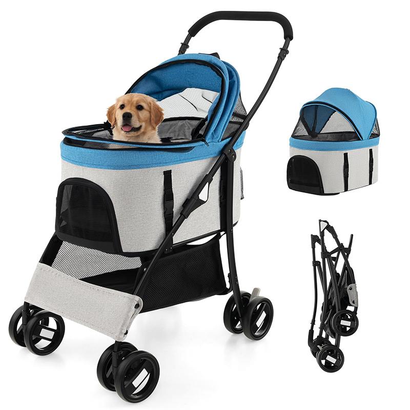 Dog Stroller Luxury 4 Wheels Pet