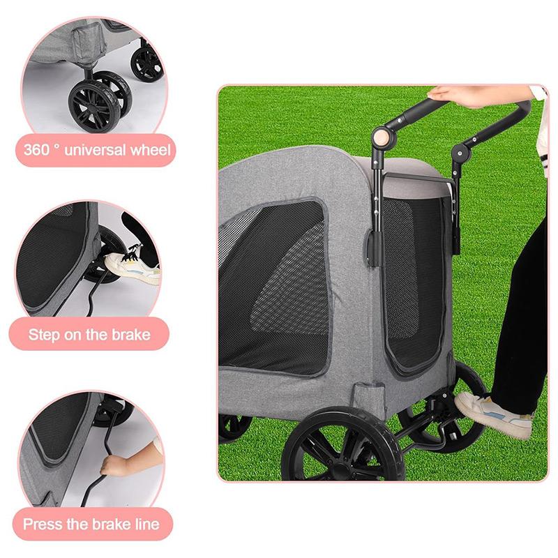 Luxury 4 Wheels Lightweight Foldable Pet Stroller