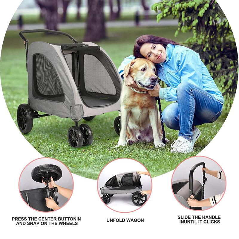 Luxury 4 Wheels Lightweight Foldable Pet Stroller