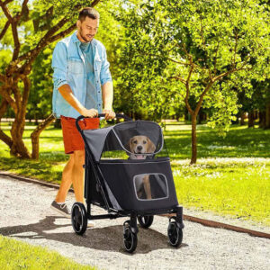 One-Click Foldable Medium Dogs Pet Stroller