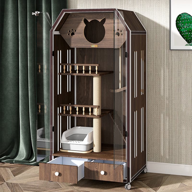 Cat Villa Household Solid Wood Cat Cabinet