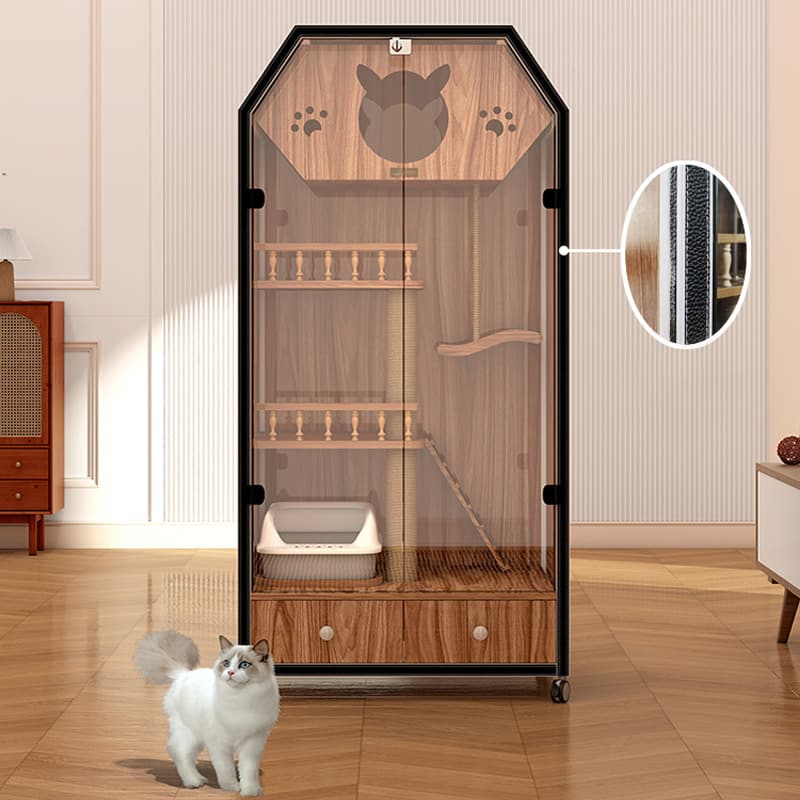 Cat Villa Household Solid Wood Cat Cabinet