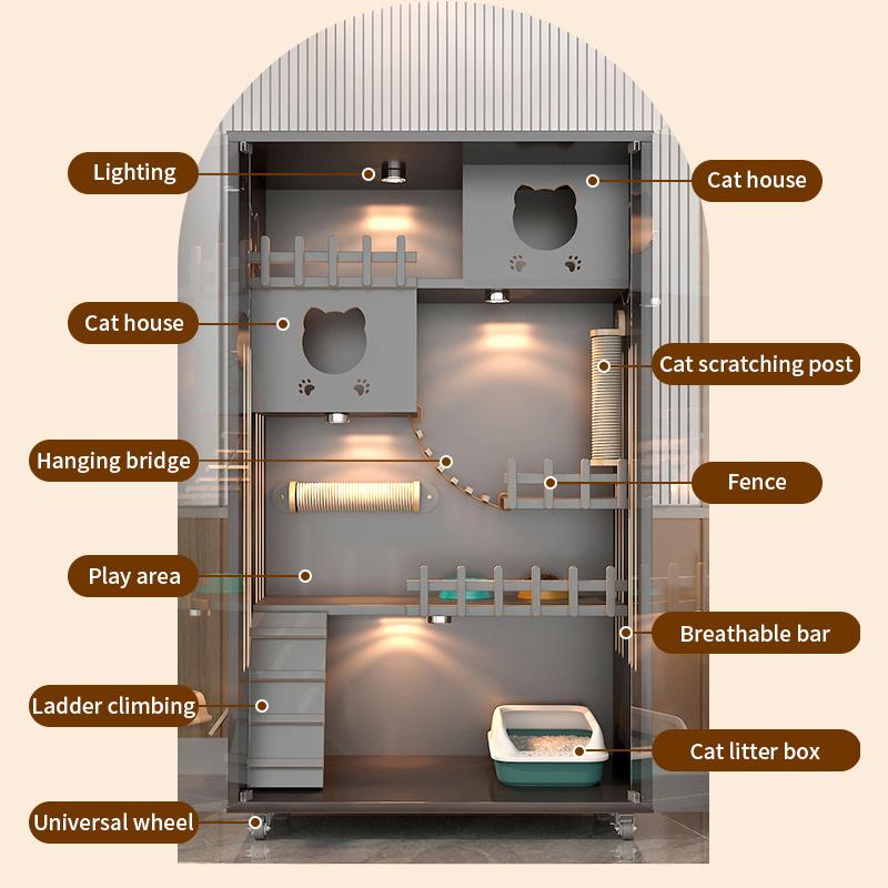 Pet Vet Indoor Use Cat Villa Cage