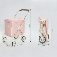 New style 4-wheeled large space pet stroller