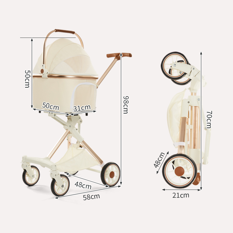 Foldable Small Volume Large Capacity Pet Stroller