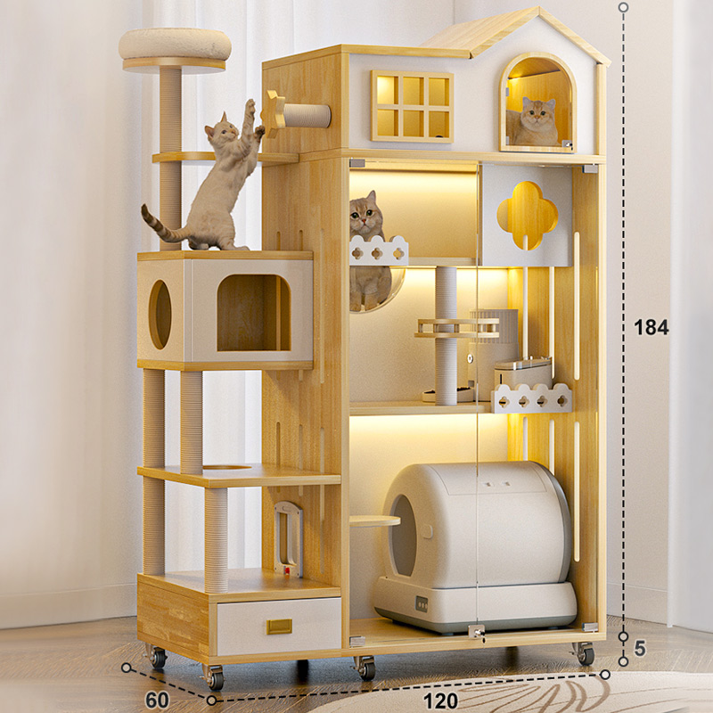 Ocean Wooden Indoor Cat Climbing Frame Cat House