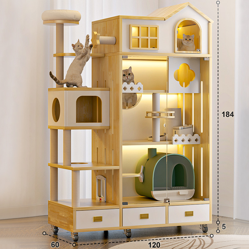 Ocean Wooden Indoor Cat Climbing Frame Cat House