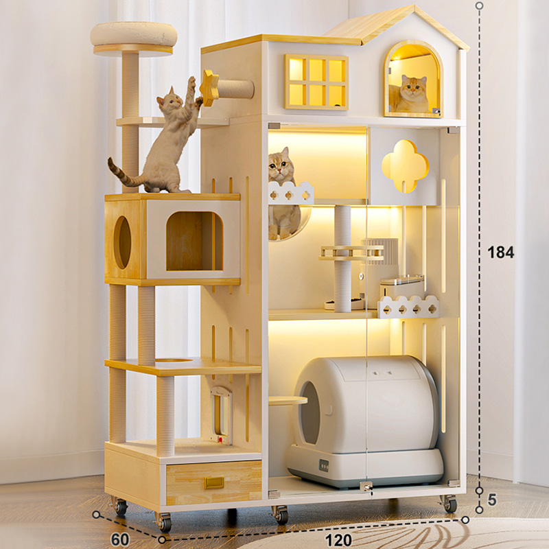 Ocean Wooden Indoor Cat Climbing Frame Cat House