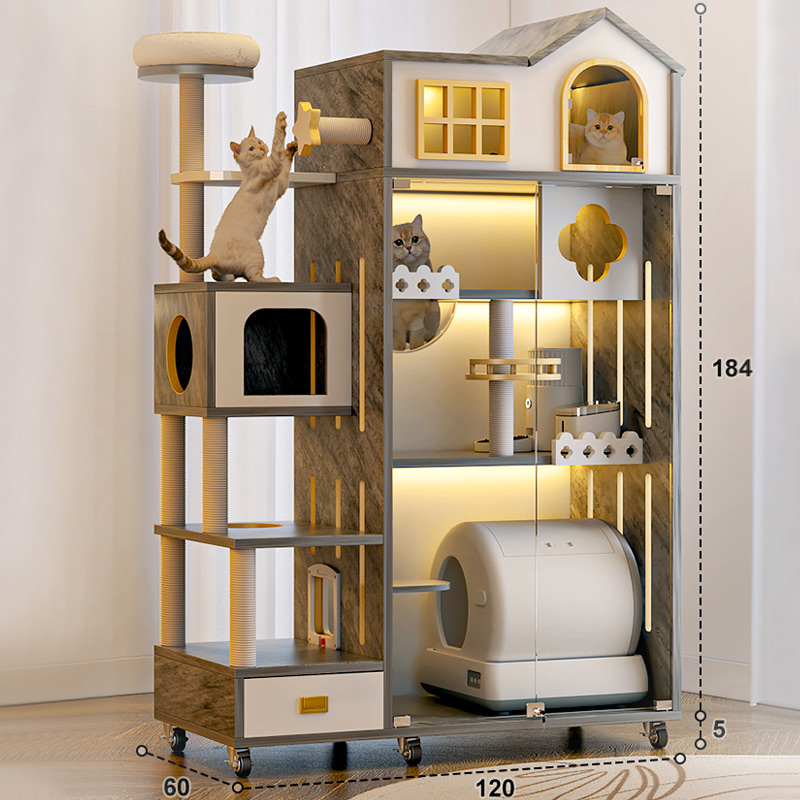 Ocean Wooden Indoor Cat Climbing Frame Cat House