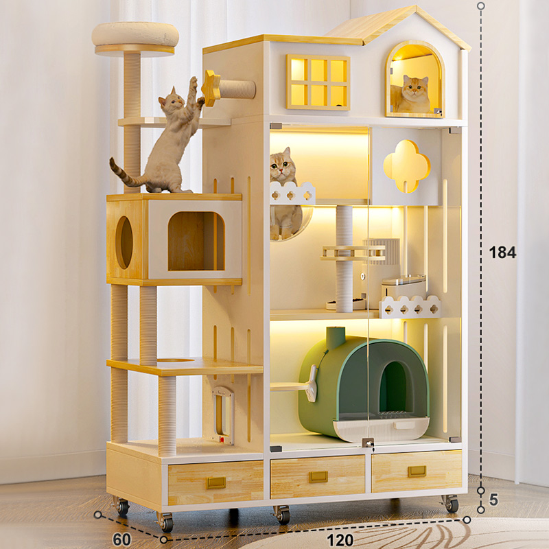 Ocean Wooden Indoor Cat Climbing Frame Cat House