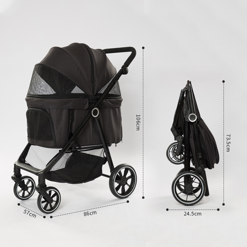 Medium and large dog stroller on universal wheels