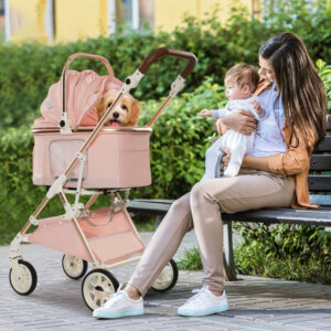 PC302 New Arrival Manufacture Pink Dog Buggy Dog Stroller for Small Dogs