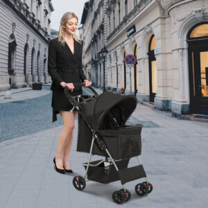 Aluminum Tube New 2-in-1 Large Capacity Pet Stroller