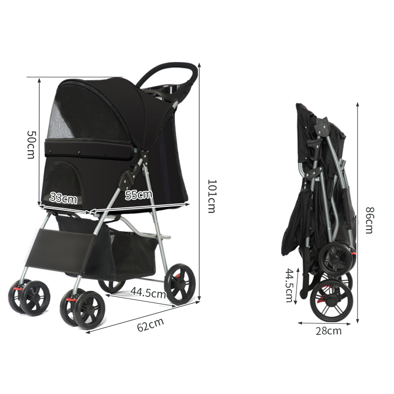 Aluminum Tube New 2-in-1 Large Capacity Pet Stroller